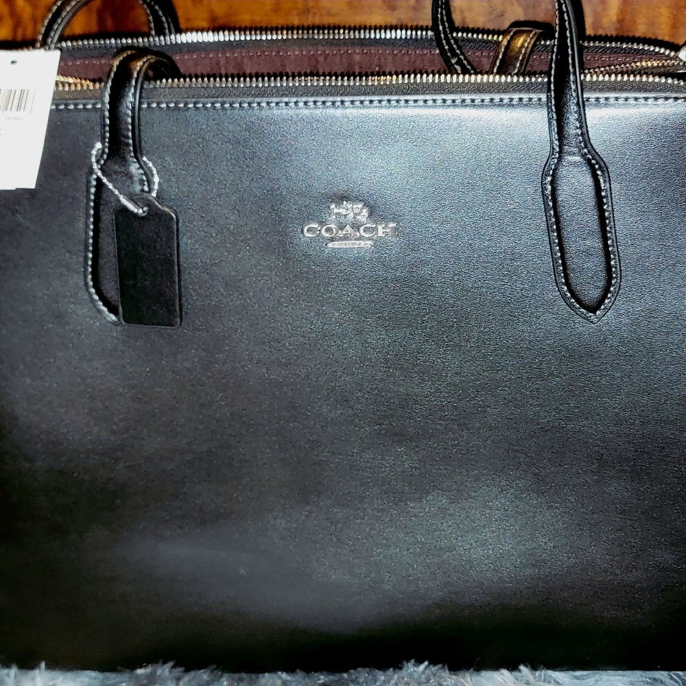 Coach Black Leather Men's Briefcase